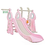 Детский набор Горка+качели+баскетбол Bambi WM19011-8 Серо-розовый