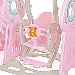 Детский набор Горка+качели+баскетбол Bambi WM19011-8 Серо-розовый