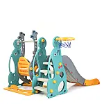 Дитячий набір Гірка + гойдалка + баскетбол Bambi WM19020-5 Зелено-сіро-жовтий