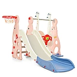 Дитячий набір Гірка + гойдалка + баскетбол Bambi WM19020-8 Персиково-синій
