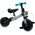 Дитячий беговел-велосипед 4 в 1 MoMi Loris Grey-turquoise