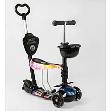 Дитячий самокат 5 в 1 Best Scooter Абстракція Чорно-рожевий (