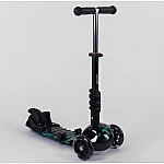 Дитячий самокат 5 в 1 Best Scooter Абстракція Чорний з зеленим (10999)
