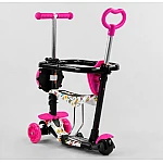Дитячий самокат 5 в 1 Best Scooter S 8509 Рожевий з білим