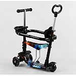 Дитячий самокат 5 в 1 Best Scooter S 6908 Чорний з помаранчевим