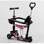 Дитячий самокат 5 в 1 Best Scooter S 5099 Чорний з рожевим