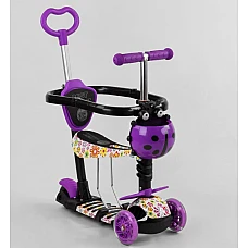 Дитячий самокат 5 в 1 Best Scooter S 4394 Фіолетовий з білим