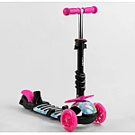 Дитячий самокат 5 в 1 Best Scooter S 4101 Рожевий з блакитним