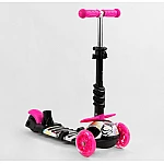 Дитячий самокат 5 в 1 Best Scooter S 9845 Абстракція Рожевий