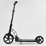 Двоколісний самокат з амортизатором Best Scooter Чорно-сірий (47351)
