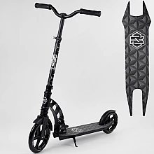 Двоколісний самокат з амортизатором Best Scooter Чорно-сірий 