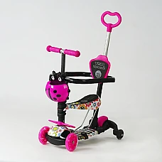Дитячий самокат 5 в 1 Best Scooter LS-75160 Рожевий