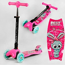 Дитячий триколісний самокат Best Scooter Maxi L-7147 Зайчик