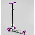 Детский самокат Best Scooter Maxi A 25535/779-1333 Фиолетовый с цветами