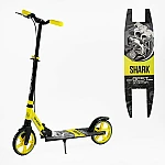 Дитячий двоколісний самокат з ручним гальмом Best Scooter Shark SH-10865 Жовтий