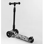 Триколісний самокат із посиленою декою Best Scooter Maxi 65-878 Чорно-білий