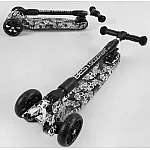Триколісний самокат із посиленою декою Best Scooter Maxi 65-878 Чорно-білий