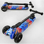 Триколісний самокат із посиленою декою Best Scooter Maxi 82-961 Синьо-червоний