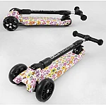 Триколісний самокат із посиленою декою Best Scooter Maxi 75-719 Квіти