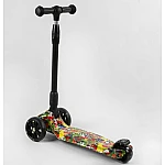 Триколісний самокат із посиленою декою Best Scooter Maxi 59-208 Принт кольоровий