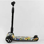 Триколісний самокат із посиленою декою Best Scooter Maxi 32-655 Принт зелений