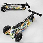 Триколісний самокат із посиленою декою Best Scooter Maxi 32-655 Принт зелений