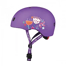 Защитный шлем Micro - Фиолетовый с цветами (52-56 cm, M) (AC2