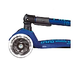Самокат Micro складной серии Maxi Deluxe LED - Темно-синий (MMD099)