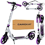 Взрослый самокат iTrike SR 2-018-10-WV Белый с фиолетовым