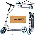 Дитячий самокат з ручним гальмом iTrike SR 2-049-1-WBL Білий з блакитним