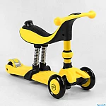 Триколісний самокат-велобіг 3 в 1 Best Scooter BS-38804 Яскраво-жовтий