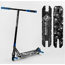 Трюковий самокат з принтом Best Scooter BS-99808 Синьо-білий