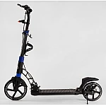 Двоколісний самокат з фарою та двома амортизатором Best Scooter D-19055 Синій