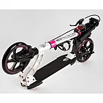 Двоколісний самокат з фарою та 2-ма амортизаторами Best Scooter D-71057 Білий з рожевим