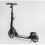 Двоколісний самокат з фарою та 2-ма амортизаторами Best Scooter 24215-B Чорний