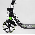 Двоколісний самокат з фарою та амортизатором Best Scooter L-22066 Зелений