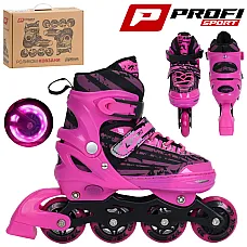 Детские ролики Prof1 Roller (размер 35-38) A4162-M-PB Фуксия