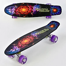 Скейт Best Board F 8740 Черно-фиолетовый