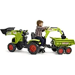 Велотрактор з причепом, переднім і заднім ковшем Falk Claas Axos (1010W)
