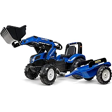 Велотрактор з причепом та переднім ковшем Falk New Holland (3