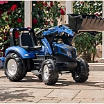 Велотрактор з причепом та переднім ковшем Falk New Holland (3090M) Синій