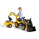 Велотрактор з причепом, переднім та заднім ковшем Falk 2076N Komatsu Жовтий