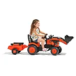 Велотрактор с прицепом и передним ковшом Falk 2065AM Kubota Оранжевый