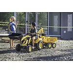 Велотрактор з причепом, переднім та заднім ковшем Falk 2086W Komatsu Жовтий