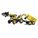 Велотрактор з причепом, переднім та заднім ковшем Falk 2086W Komatsu Жовтий