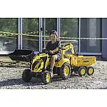 Велотрактор з причепом, переднім та заднім ковшем Falk 2086W Komatsu Жовтий
