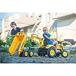 Велотрактор з причепом, переднім та заднім ковшем Falk 2086W Komatsu Жовтий
