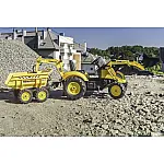 Велотрактор з причепом, переднім та заднім ковшем Falk 2086W Komatsu Жовтий