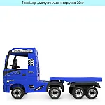 Дитячий електромобіль-вантажівка з причепом і пультом управління Bambi M 4208EBLR-4 (2) Синій