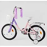 Детский двухколесный велосипед Corso Fleur FL-17902 Розовый с фиолетовым